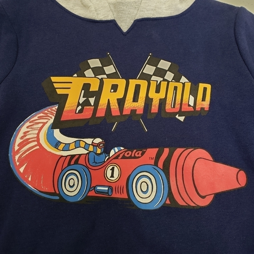 Crayola Boys Racecar Graphic Hoodie Sweatshirt Size 5-6 Years - Picture 3 of 6